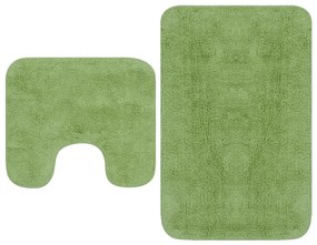 Conjunto tapetes de casa de banho 2 pcs tecido verde