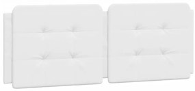 Estrutura de cama c/ luzes LED 120x200 cm couro artif. branco