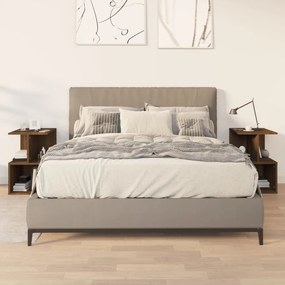 vidaXL Mesa cabeceira 2pcs 35x35x55cm deriv. madeira carvalho castanho