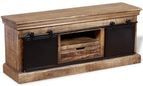Móvel TV 2 portas deslizantes, mangueira maciça, 110x30x45 cm