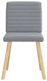 Cadeiras de jantar 4 pcs tecido cinzento-claro