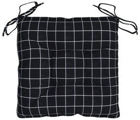 Almofadões p/ cadeira 4pcs 40x40x7cm tecido padrão xadrez preto