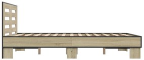Estrutura de cama 135x190 cm derivados madeira/metal