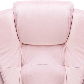 Cadeira de escritório c/ função de massagem veludo rosa