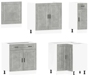 11 peças armário de cozinha conjunto Porto cinzento cimento