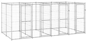 vidaXL Canil de exterior 9,68 m² aço galvanizado