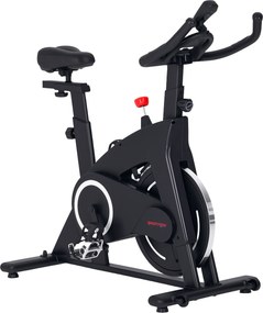 SPORTNOW Bicicleta Estática Bicicleta Fitness com Volante de Inércia de 15 kg Ecrã LED Guiador e Assento Ajustável 108x53x111 cm Preto | Aosom Portugal