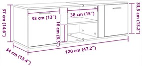 Móvel de TV 120x34x37 cm derivados de madeira branco