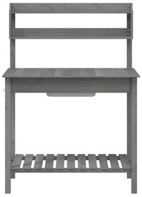Mesa de cultivo com pia 147,5x44x139,5 cm abeto maciço cinzento