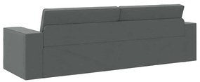 Sofá Cama de Chão 2 em 1 Cinza Escuro 245x150x60.5 cm Tecido