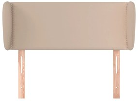 Cabeceira cama abas couro artificial 93x23x78/88 cm cappuccino