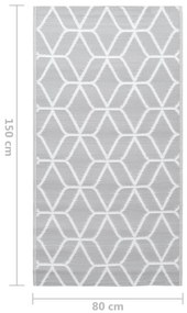 Tapete de exterior 80x150 cm ARAKIL PP cinzento