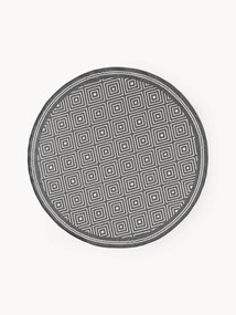 Tapete redondo reversível para interior e exterior com padrão de losangos Reddy