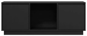 Móvel de TV 110,5x35x44 cm madeira de pinho maciça preto