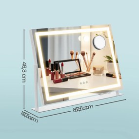 Espelho de maquilhagem com controlo tátil 10 x 62,5 x 45,8 cm, intensidade regulável, espelho de maquilhagem com iluminação branco 