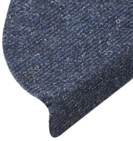 Tapetes escada autoadesivos 10 pcs 56x17x3 cm agulhado azul