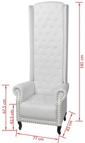 Poltrona de costas altas couro artificial branco