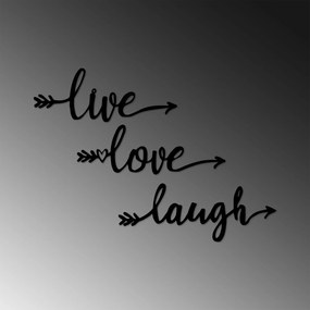 Acessório Decorativo de Parede Live Love Laugh – Preto – 60 x 60 cm