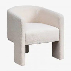 Pack De 2 Cadeiras De Jantar Com Braços Em Tecido De Ovelha Xastru Branco - Sklum