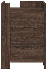Mesa cabeceira 45x50x65 cm derivados madeira carvalho castanho