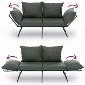 Sofá-Cama de 2 Lugares Viper – Verde – 150 cm x 78 cm x 60 cm