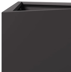 Vaso/floreira de jardim triangular 40x34,5x70 cm aço preto