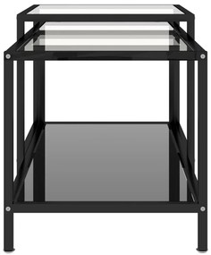 Mesas de centro 2 pcs vidro temperado preto