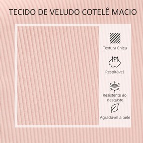 Sofá de 2 Lugares Estofado em Veludo Cotelê Sofá Sala de Estar sem Apo