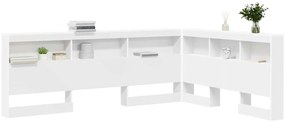 Cabeceira de armazenamento Branco 160 cm Madeira processada