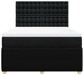 Cama com molas/colchão 140x190 cm tecido preto