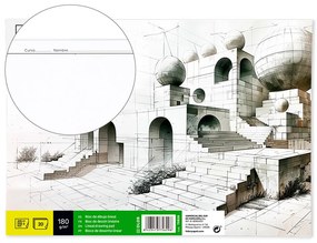 Bloco de Desenho Lineal Colado 230x325mm 20 Folhas 180 gr com Esquadria