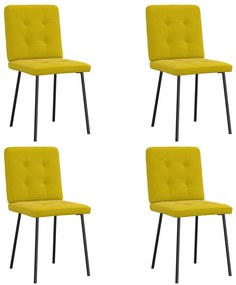 Cadeiras de jantar 4 pcs veludo amarelo