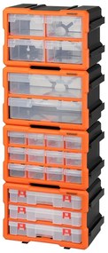 Organizador de ferramentas para casa e garagem 29,5 x 19,5 x 16 cm Laranja + Cinzento