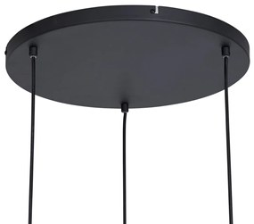 Candeeiro suspenso de design preto redondo 3-Light - Indu