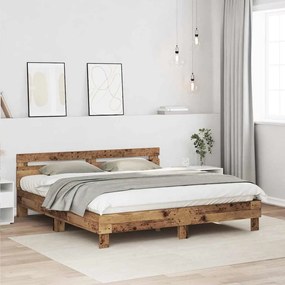 Estrutura da Cama com cabeceira Madeira Antiga 180 x 200 cm