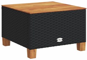 7 pcs conjunto de sofás p/ jardim c/ almofadões vime PE preto