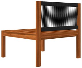 6 pcs conjunto lounge jardim c/ almofadões acácia maciça creme