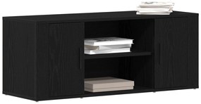 Armário para TV vidaXL Preto Carvalho 100x35x40 cm Madeira de Engenhar