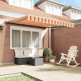 Toldo Retrátil Manual Amarelo e Laranja 300x250 cm