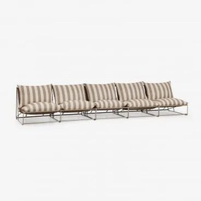 Sofá Modular De Jardim De 5 Peças Amaro Tapioca Bege - Castanho Moka - Sklum