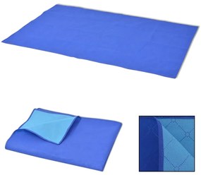 vidaXL Toalha de piquenique azul e azul claro 100x150 cm