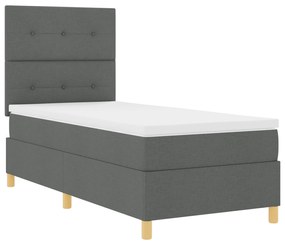 Cama Box com Colchão Cinza Escuro 90x200 cm Tecido