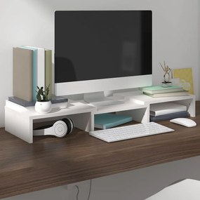 vidaXL Suporte para monitor 60x24x10,5 cm madeira pinho maciça branco