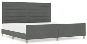 Estrutura de Cama de Tecido Cinza Escuro vidaXL 200x200 cm