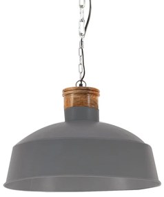 vidaXL Candeeiro suspenso industrial 58 cm E27 cinzento