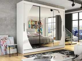 Roupeiro Closico 130, Branco, 215x250x58cm, 203 kg, Portas para roupeiro: Deslizante, Número de prateleiras: 9, Número de prateleiras: 9