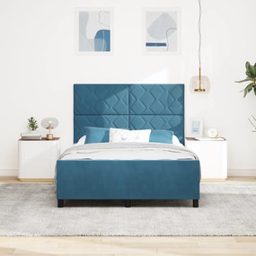 Cama vidaXL Azul Escuro 160x200 cm Veludo