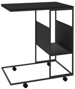 Mesa de apoio c/ rodas 55x36x63,5 cm derivados de madeira preto