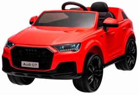 Carro elétrico para crianças Com Licença Audi Q7 12V, controlo remoto, motor 2 x 35W, luzes LED, leitor MP3 Vermelho