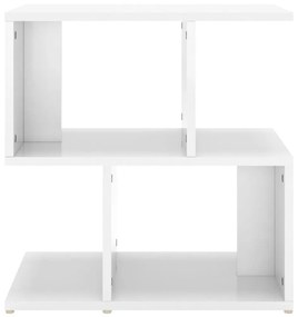 Mesa de cabeceira 50x30x51,5 cm contraplacado branco brilhante